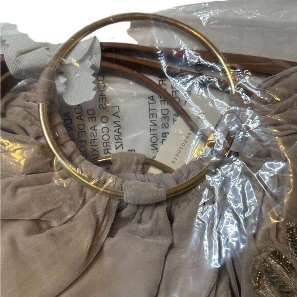 Anthropologie Embellished Flora Velour Satchel with Crossbody Strap NWT - Picture 7 of 8